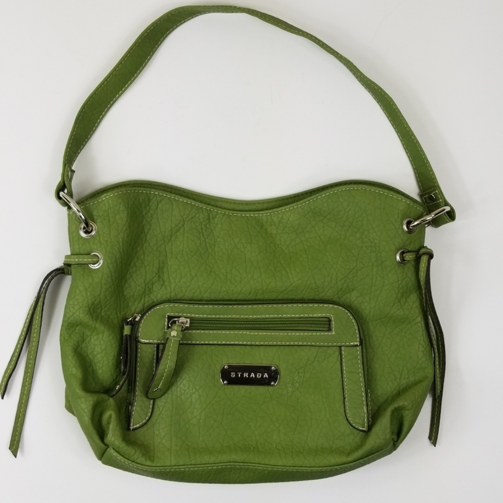 Strada faux leather Green shoulderbag